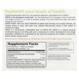 ENADA, The Energizing Co-Enzyme 1, Vitality+, 5 мг, 30 таблеток