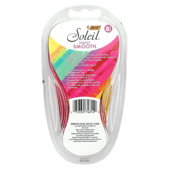 BIC, Soleil Simply Smooth, одноразовые бритвенные станки, 8 шт.