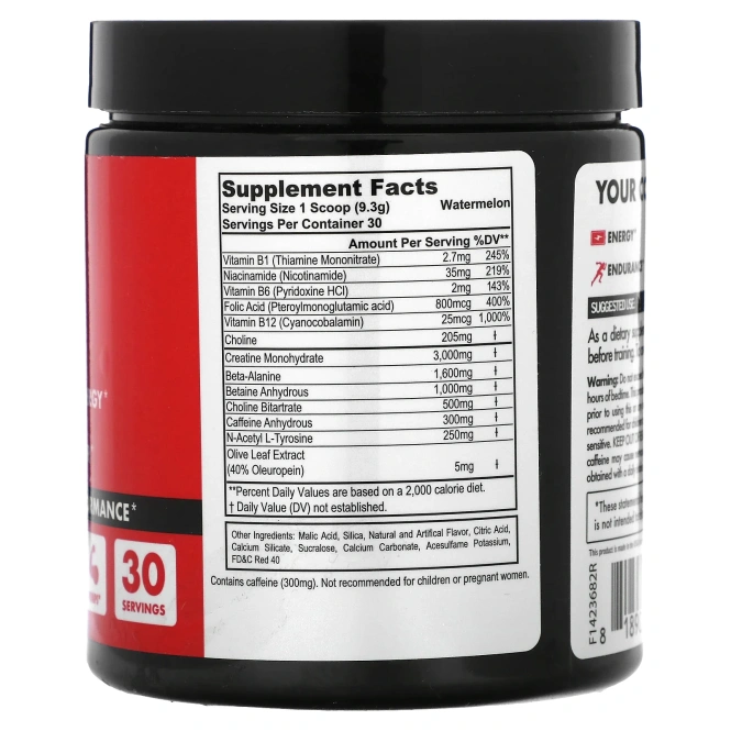 fitcode, Energy Code, перед тренировкой, арбуз, 279 г (9,8 унции)