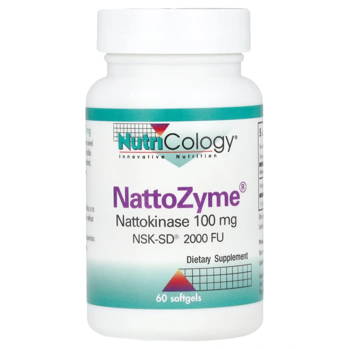 Nutricology, NattoZyme, 100 мг, 60 мягких таблеток