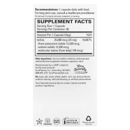 EuroPharma, Terry Naturally, Tri-Iodine, 25 мг, 60 капсул