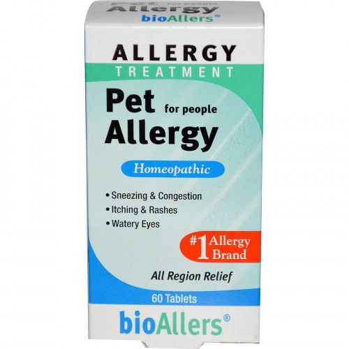 NatraBio, bioAllers, лечение аллергии на домашних животных, 60 таблеток
