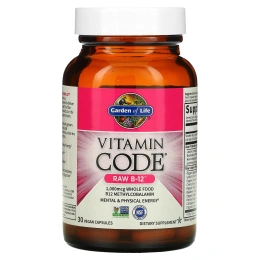 Garden of Life, Витаминный код, Raw B-12, 30 веганских капсул