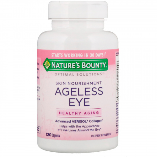 Nature's Bounty, Увлажняющий омолаживающий крем вокруг глаз Optimal Solutions, 120 капсул