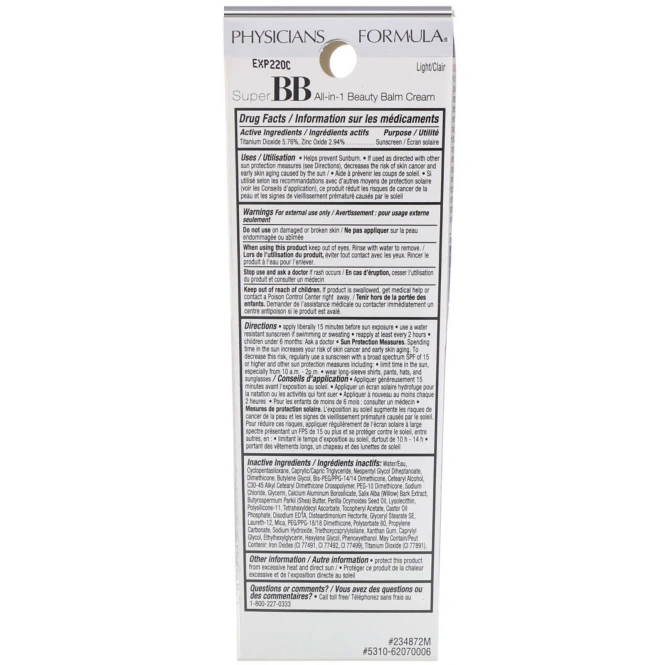 Physicians Formula, Super BB, комплексный крем-бальзам, SPF30, светлый тон, 1,2 жидкой унции (35 мл)