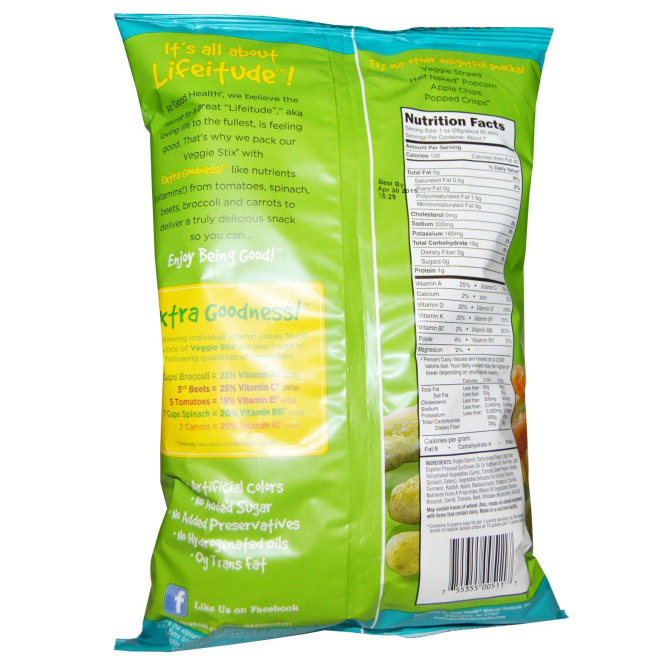 Good Health Natural Foods, Овощные палочки, с морской солью, 6,75 унции (191,4 г)