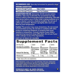 Zarbee's, Для детей, сон с добавкой мелатонина, натуральные виноград, 30 жевательных таблеток