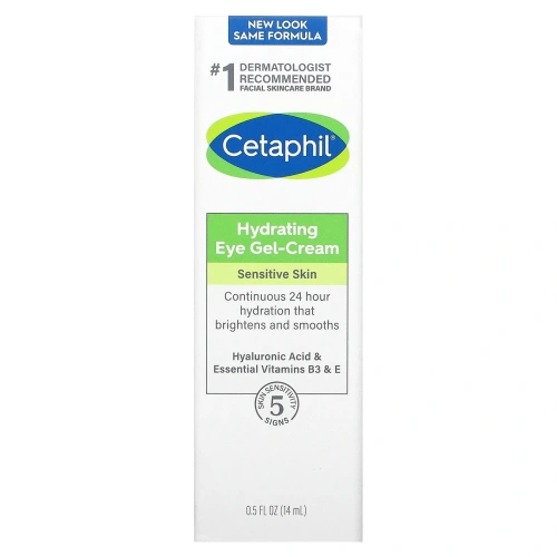 Cetaphil, увлажняющий гель-крем для глаз с гиалуроновой кислотой, 14 г (0,5 унции)