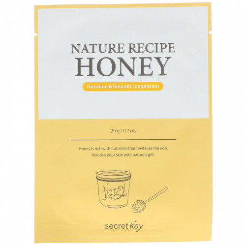 Secret Key, Nature Recipe Mask Pack, Honey, 10 Masks, 0.7 oz (20 g) Each