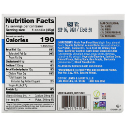 Lenny & Larry's, KETO COOKIE, Chocolate Chip, 12 Cookies, 1.6 oz (45 g) Each