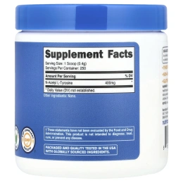 Nutricost, N-ацетил L-тирозин, без добавок, 100 г (3,6 унции)