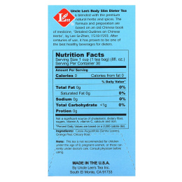 Uncle Lee's Tea, диетический чай для стройного тела, с оригинальным вкусом, без кофеина, 30 чайных пакетиков, 60 г (2,12 унции)