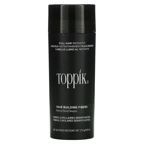 Toppik, Hair Building Fibers, загуститель для волос, оттенок черный, 27,5 г (0,97 унции)