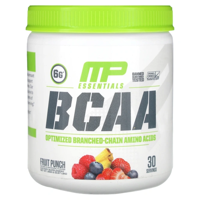 MusclePharm, BCAA Essentials, Фруктовый пунш, 0,57 фунта (258 г)