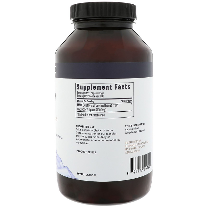 Ojio, Капсулы MCM, 1000 мг, 200 вегетарианских капсул