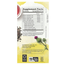 Numi Tea, органический одуванчик, очищающий, без кофеина, 16 чайных пакетиков без ГМО, 32 г (1,13 унции)