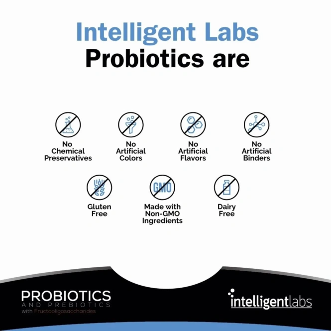 Intelligent Labs, пробиотики и пребиотики, 60 вегетарианских капсул