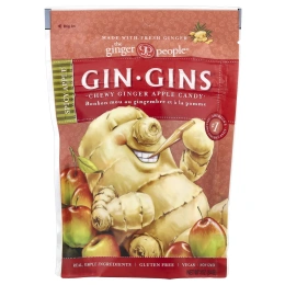The Ginger People, Gin Gins®, жевательная конфета с имбирем и яблоком, пряное яблоко, 84 г (3 унции)