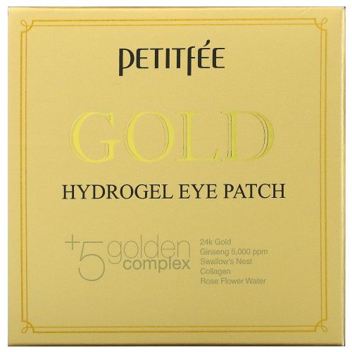 Petitfee, патчи для кожи вокруг глаз Gold Hydrogel, 60 штук