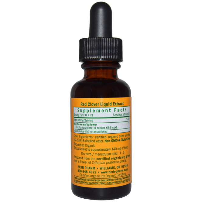 Herb Pharm, Красный клевер, 1 жидкая унция (30 мл)