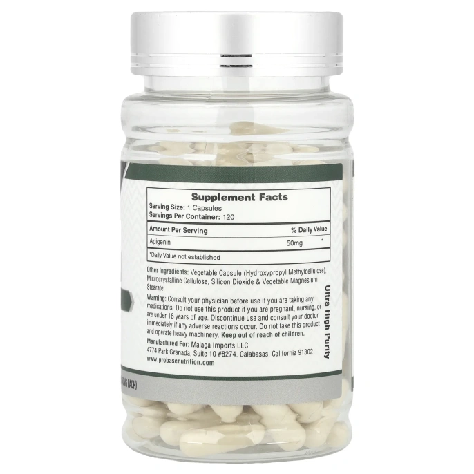 Probase Nutrition, Апигенин, 50 мг, 120 капсул