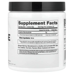 Project 1 Nutrition, моногидрат креатина, без добавок, 250 г (8,82 унции)