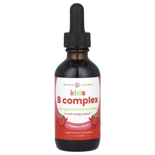 NutraChamps, Kids B Complex, малина, 60 мл (2 жидк. унц.)