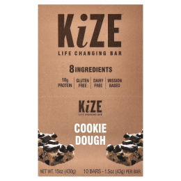 KiZE Life Changing Bar, печенье, 10 батончиков, 43 г (1,5 унции) каждое