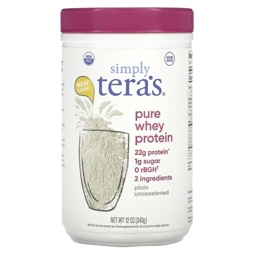 Tera's Whey, Simply Tera's Чистый сывороточный протеин простой несладкий 12 унций