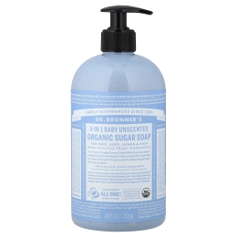 Dr. Bronner's, детское органическое мыло с сахаром, 4 в 1, без запаха, 710 мл (24 жидк. унции)