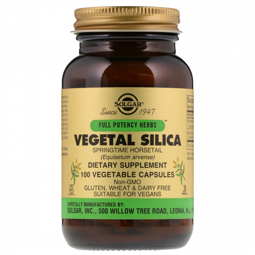 Solgar, Full Potency Herbs, Vegetal Silica, 100 Vegetable Capsules
