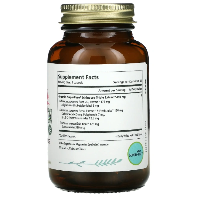 The Synergy Company, Органический экстракт эхинацеи SuperPure, 60 капсул