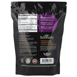 BioSchwartz, порошок из мультиколлагеновых пептидов, типы I, II, III, V и X, с биотином и витамином C, с нейтральным вкусом, 500 г (17,6 унции)