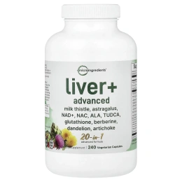 Micro Ingredients, Liver+, улучшенная формула, 240 вегетарианских капсул