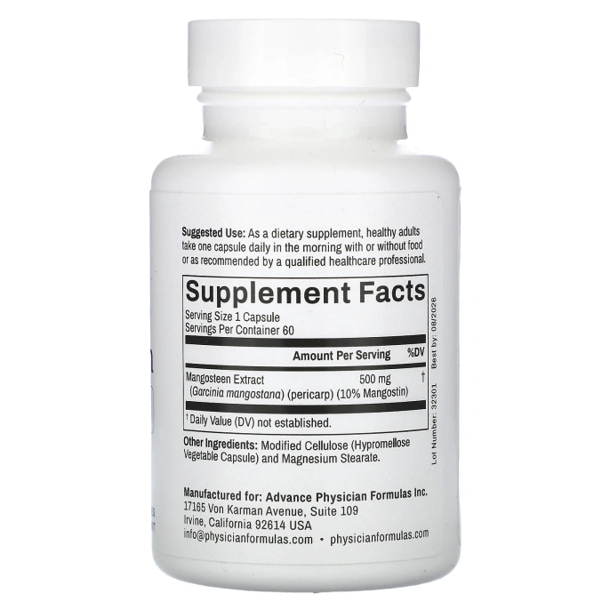Advance Physician Formulas, Inc., Мангостин, 500 мг, 60 капсул