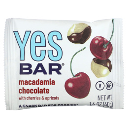 Yes Bar, Snack Bar, шоколад с макадамией, 6 батончиков по 40 г (1,4 унции)