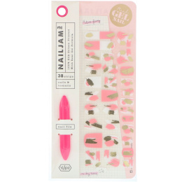 Vika Nailjam, Гелевые полоски для ногтей для ногтей на руках и ногах, Розовая глазурь, 38 полосок