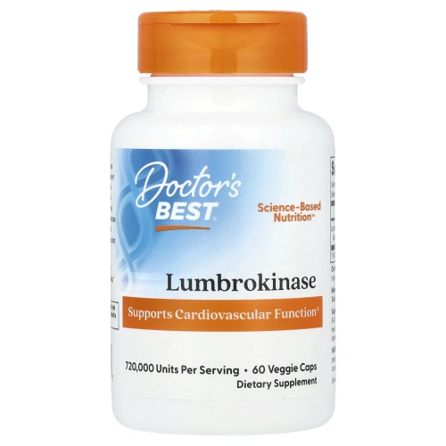 Doctor's Best, Best, Люмброкиназа, 20 мг, 60 капсул