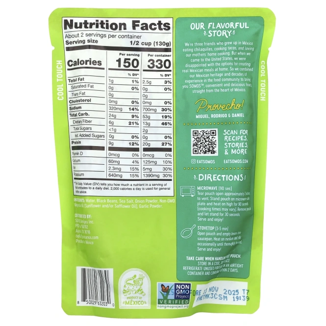 Somos, Мексиканская черная фасоль, 283 г (10 унций)