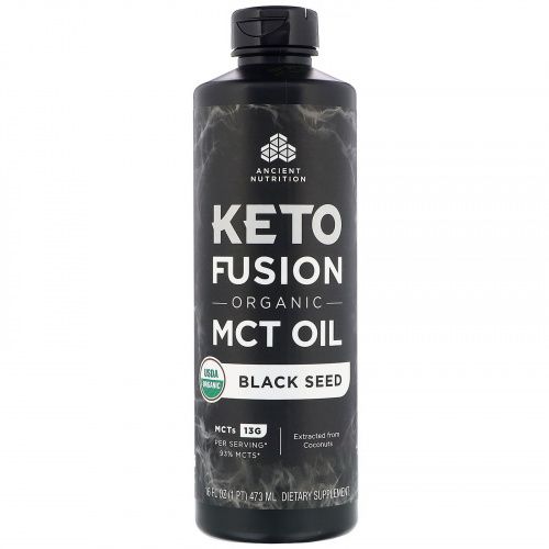 Dr. Axe / Ancient Nutrition, Keto Fusion, органическое масло с MCT, черный тмин, 473 мл (16 жидк. унций)