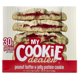 My Cookie Dealer Protein, протеиновое печенье, арахисовая паста и джем, 12 шт. по 113 г (4 унции)