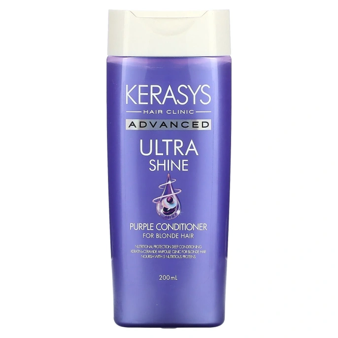 Kerasys, Фиолетовый кондиционер Advanced Ultra Shine, для светлых волос, 200 мл