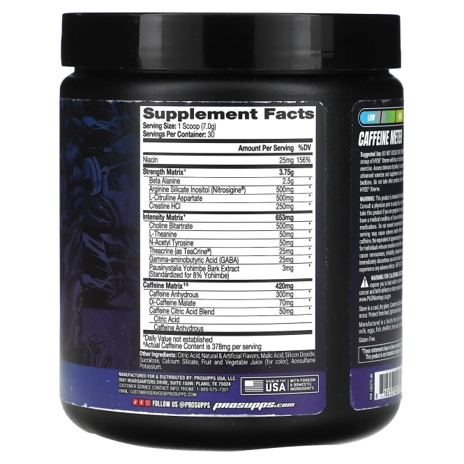 ProSupps, Mr. Hyde, Nitro X, предтренировочный комплекс, синий фруктовый лед, 7,8 унц. (222 г)