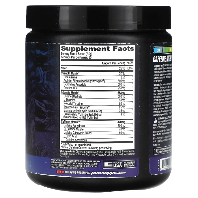 ProSupps, Mr. Hyde, Nitro X, предтренировочный комплекс, синий фруктовый лед, 7,8 унц. (222 г)