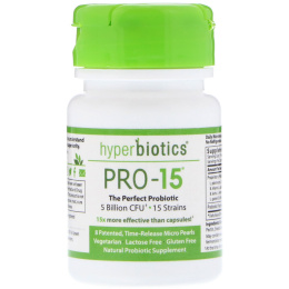 Hyperbiotics, Pro-15, Идеальный пробиотик, 5 млрд КОЕ, 8 таблеток