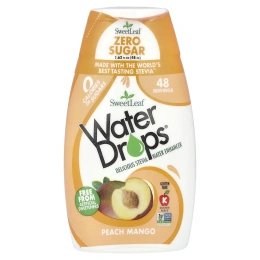 SweetLeaf Stevia, Water Drops®, вкусная стевия, усилитель воды, персик и манго, 48 мл (1,62 жидк. Унции)