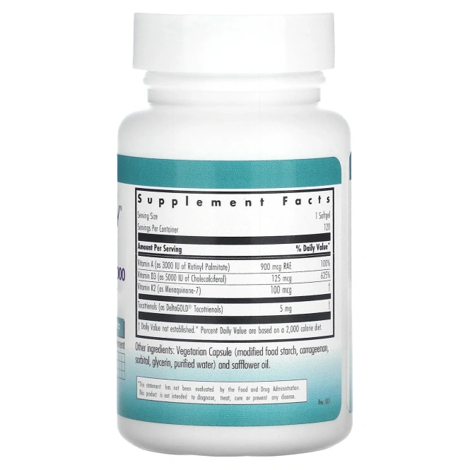 Nutricology, Комплекс с витамином D3 5000, 120 растительных капсул