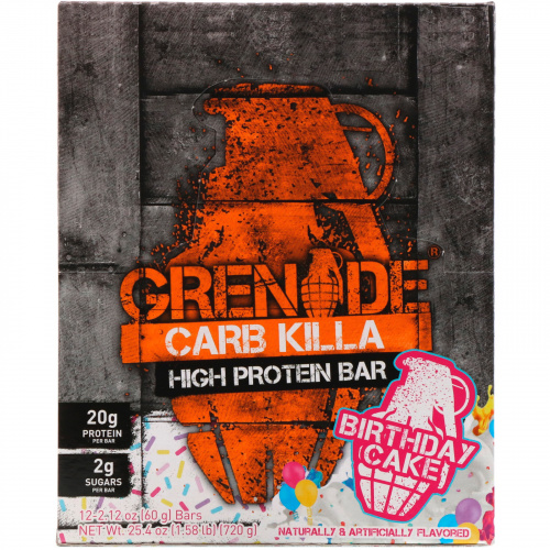 Grenade, Carb Killa High Protein Bars, Birthday Cake, 12 Bars, 2.12 oz (60 g) Each