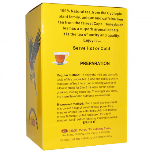 Port Trading Co., Honeybush, чай 40 чайных пакетиков, 3.53 унции (100 г)