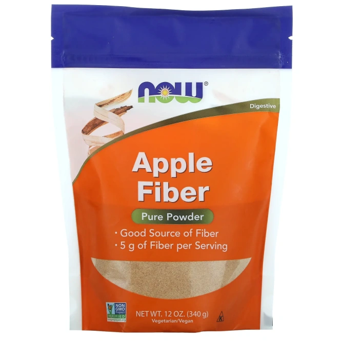 NOW Apple Fiber, Яблочная Клетчатка - 340 г